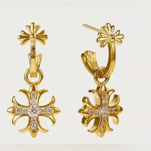 Gold Cross Earrings